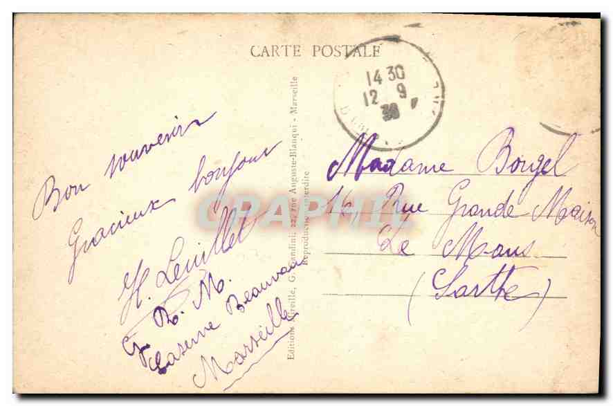 CPA Marseille Le Phare Ste Marie et l'Entree Paris  — Rückseite