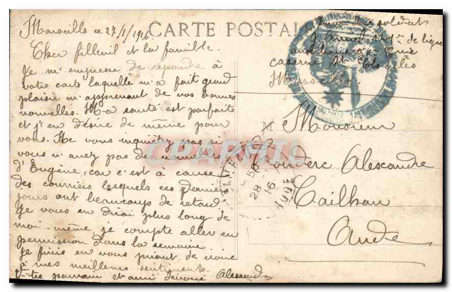 CPA Marseille Jardin de la Colline Puget  — Rückseite