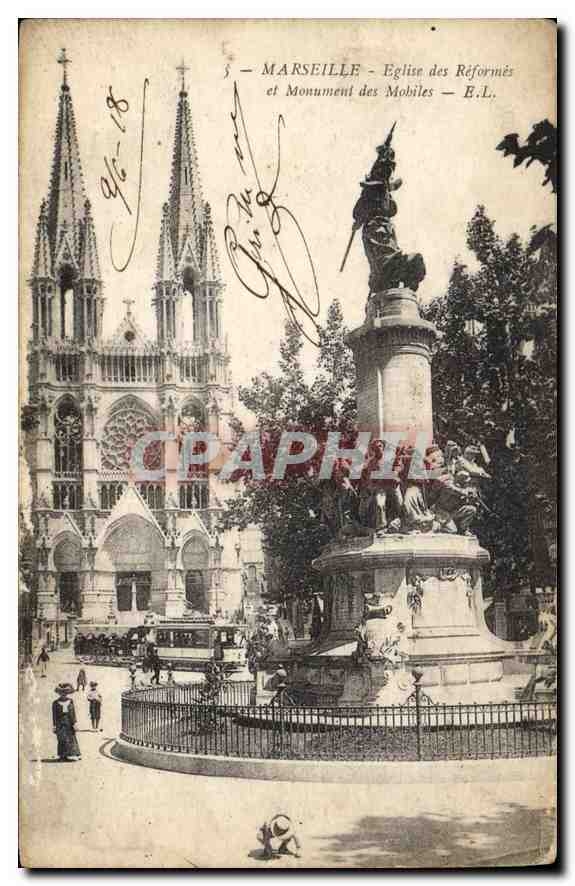 Marseille - Église des Réformés et Monument des Mobiles — E.L.