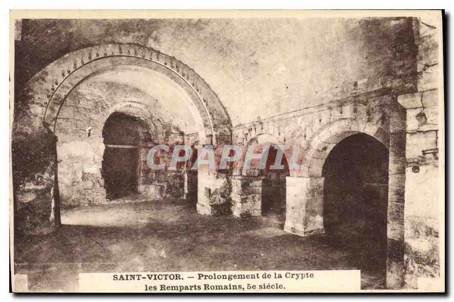 CPA Saint Victor Prolongement de la Crypte les Remparts Romains 
