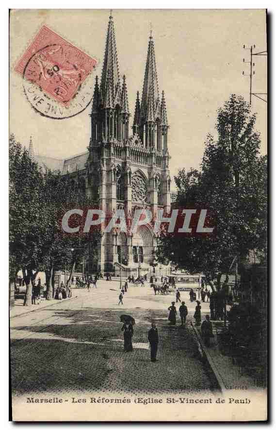 CPA Marseille Les Reformes Eglise St Vincent de Paul 