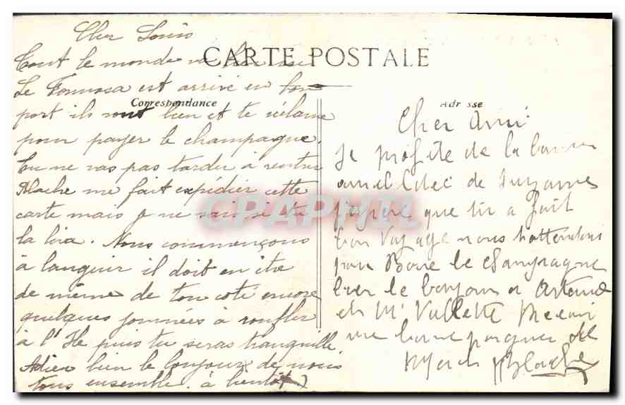 CPA Marseille Le Vieux Port et Notre Dame de la Garde  — Rückseite