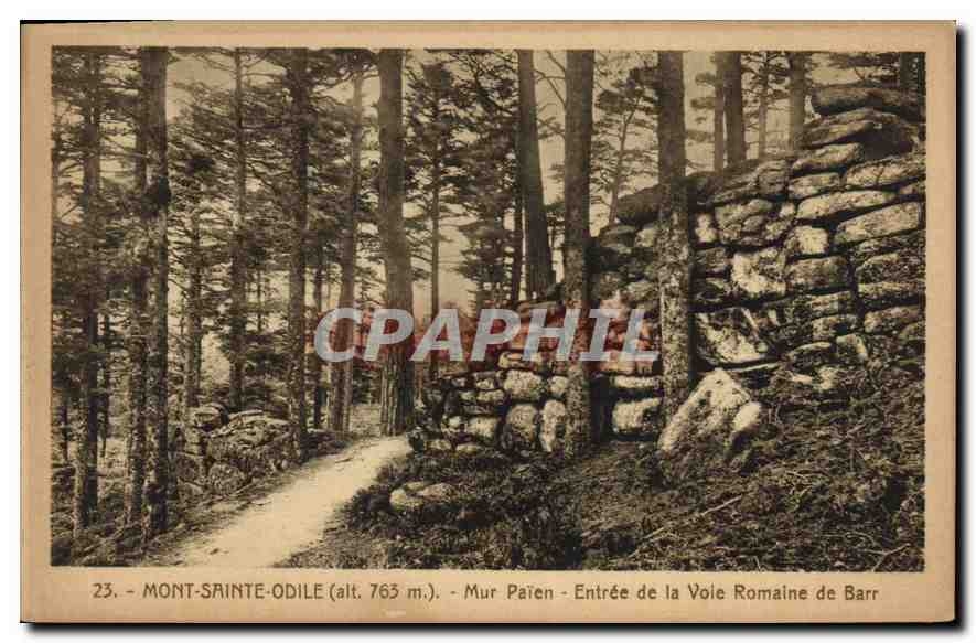 CPA Mont Sainte Odile Mur Paien Entree de la Vole Romaine de Barr 