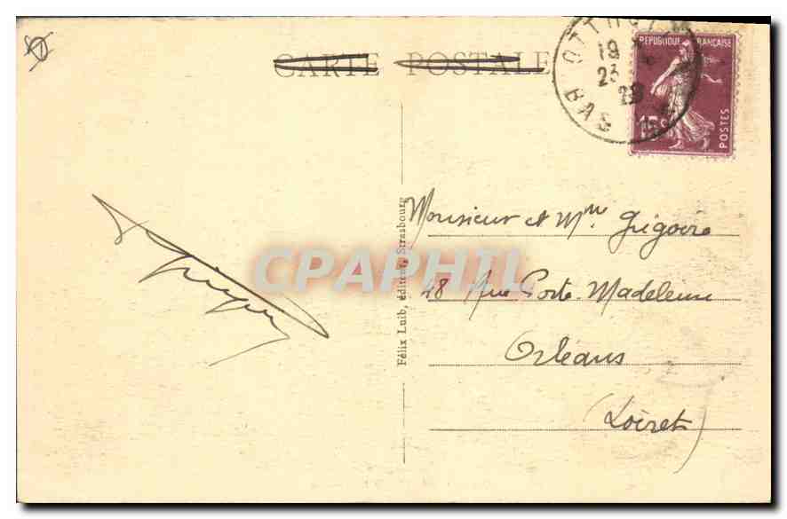 CPA Couvent Sainte Odile  — Verso
