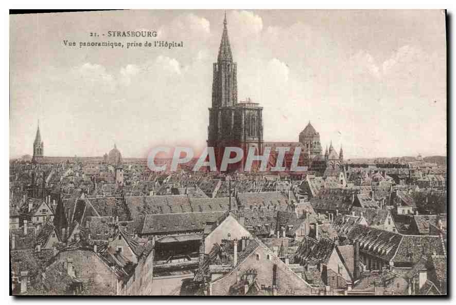 CPA Strasbourg Vue Panoramique prise de l'Hopital 