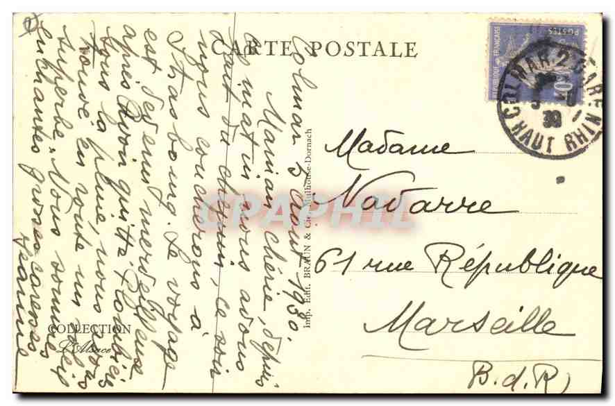 Colmar — Kaufhaus et Fontaine Schwendi — éditeur H. Béa & Cie, n° 305 — Reverso