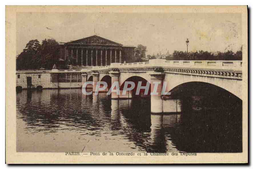 CPA Paris Pont de la Concorde et la Chambre des Deputes 