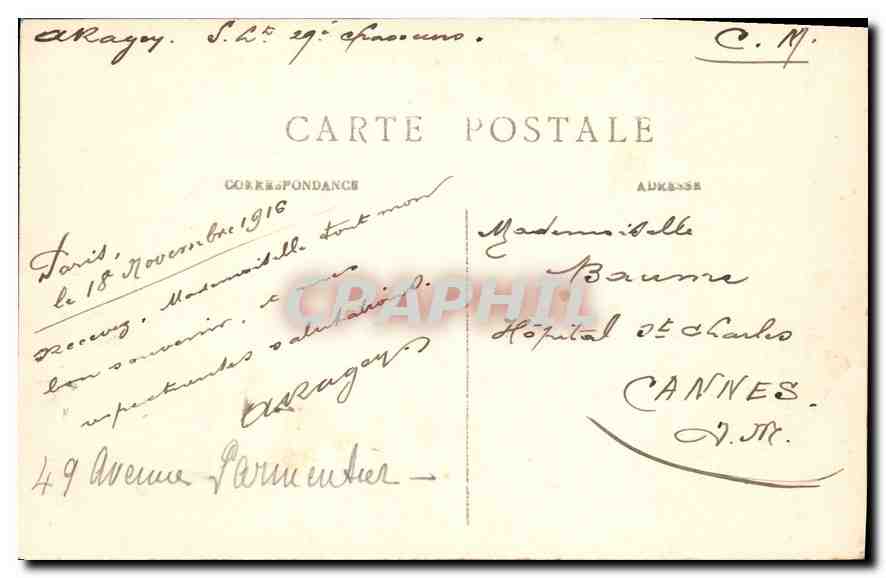 CPA Paris Fontaine Carpeaux Avenue de l'Obsevatoire  — Rückseite