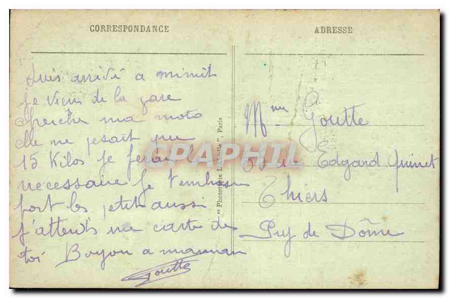 CPA Paris La Place de l'Opera Le Grand Hotel  — Rückseite