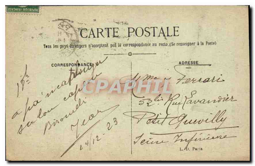 CPA Paris La Tour St Jacques et la Rue de Rivoli  — Rückseite