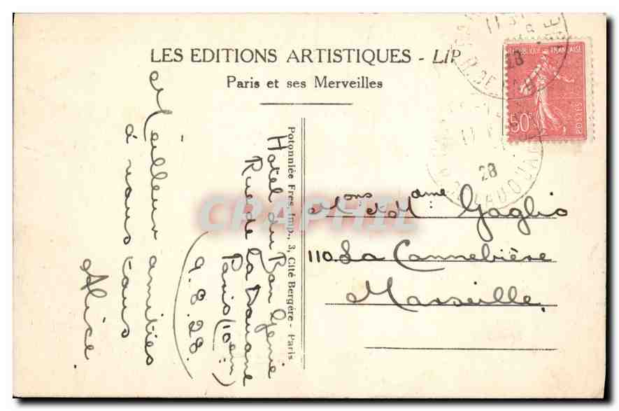 CPA Paris Ensemble de la Place de la Republique  — Rückseite