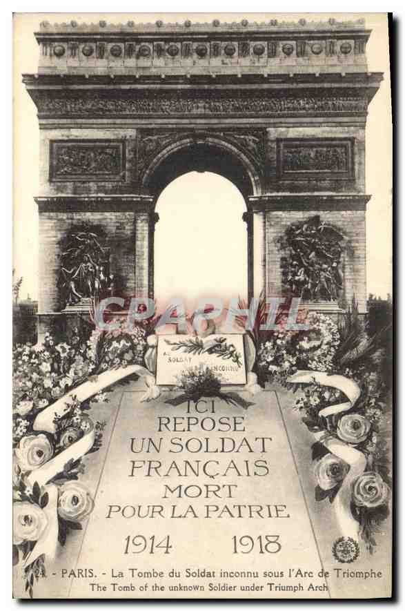 CPA Paris La Tombe du Soldat Inconnu sous l'Arc de Triomphe 