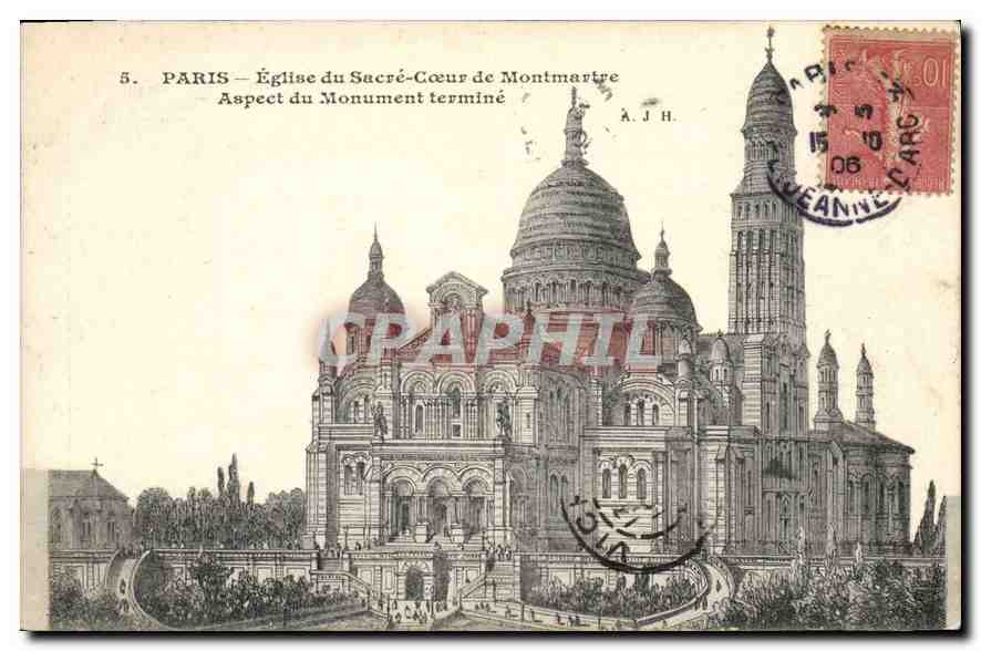 PARIS — Iglesia del Sagrado Corazón de Montmartre — Aspecto del Monumento terminado — A.J.H.