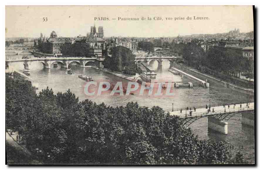 CPA Paris Panorama de la Cite vue prise du Louvre 