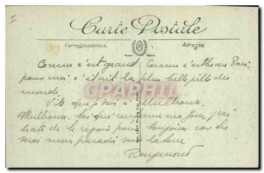 CPA Paris Vue prise du Trocadero  — Rückseite