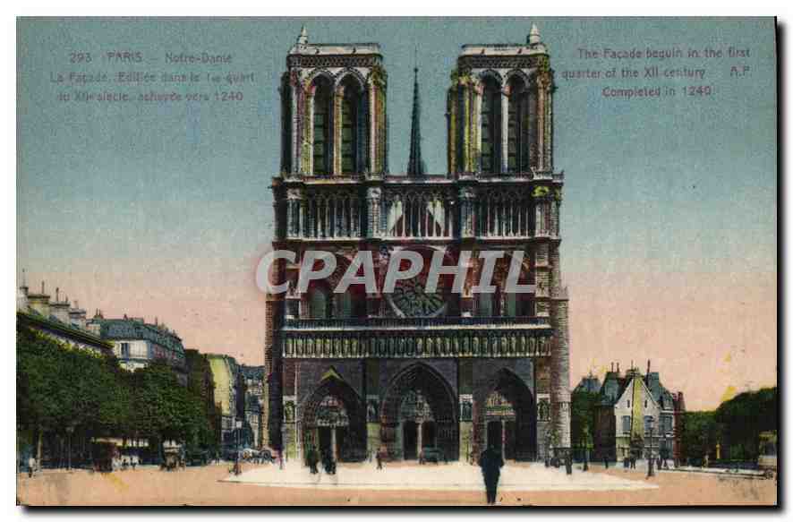 CPA Paris Notre Dame La Facade 