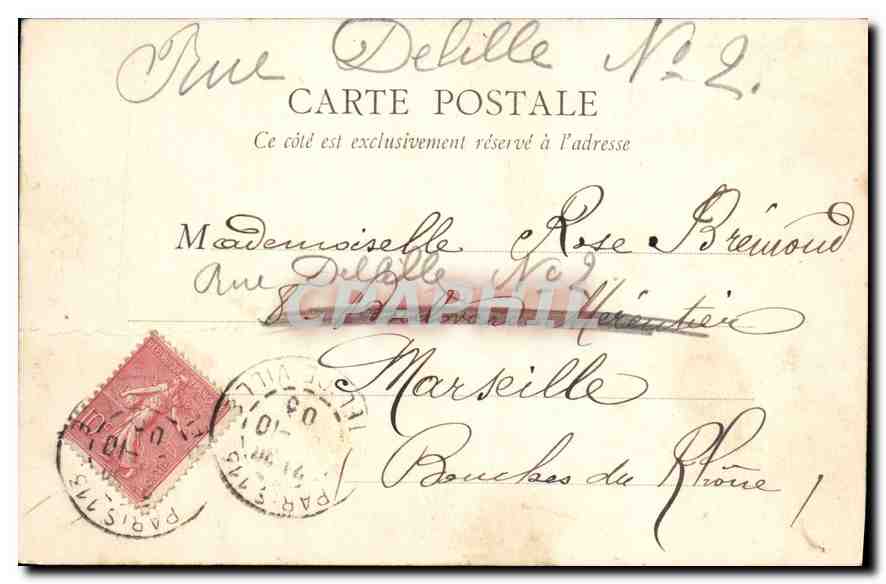 CPA Paris Rue de Castiglione  — Rückseite