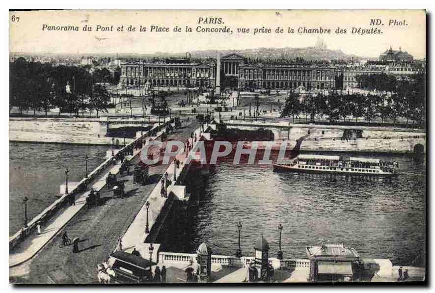 CPA Paris Panorama du Pont et de la Place de la Concorde vue prise de la Chambre des Deputes 
