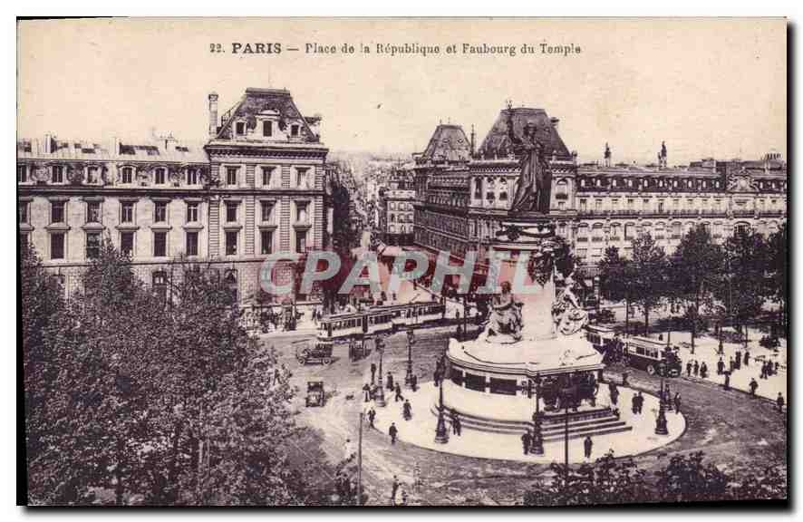 CPA Paris Place de la Republique et Faubourg du Temple 