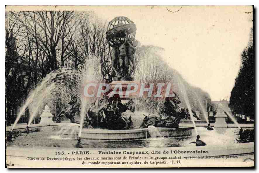 CPA Paris Fontaine Carpeaux dite de l'Observatoire 