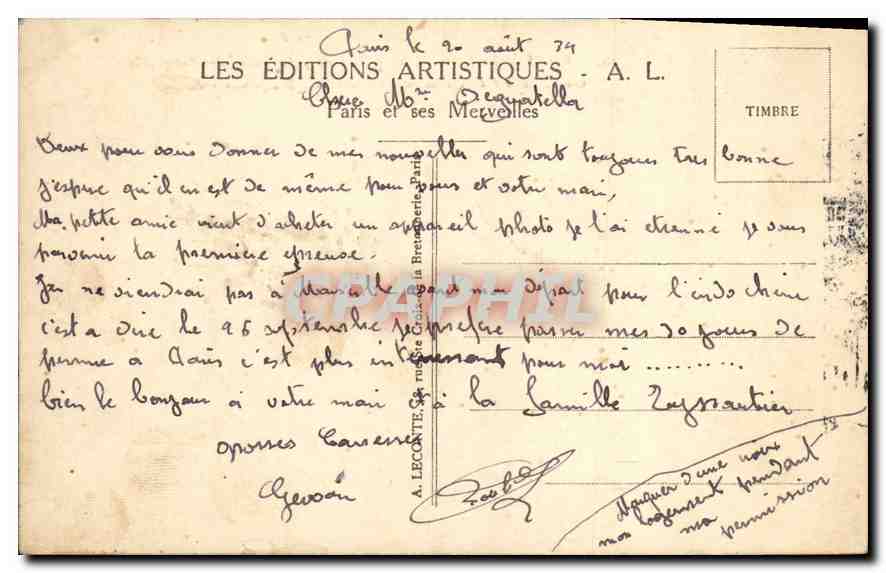 CPA Paris La Place Clichy prise vers la Boulevard des Batignolles  — Rückseite
