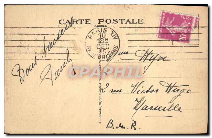 CPA Paris Sainte Chapelle et Palais de Justice  — Rückseite