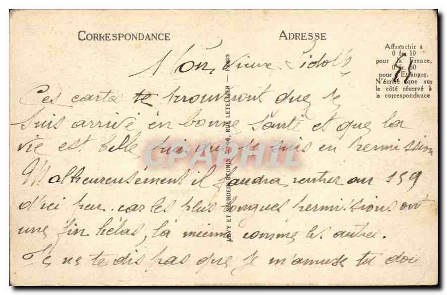 CPA Paris Le Carrousel  — Rückseite