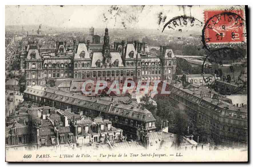 CPA Paris L'Hotel de Ville Vue prise de la Tour Saint Jacques 