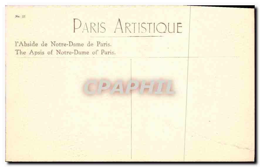 CPA Paris l'Abside de Notre Dame de Paris  — Verso