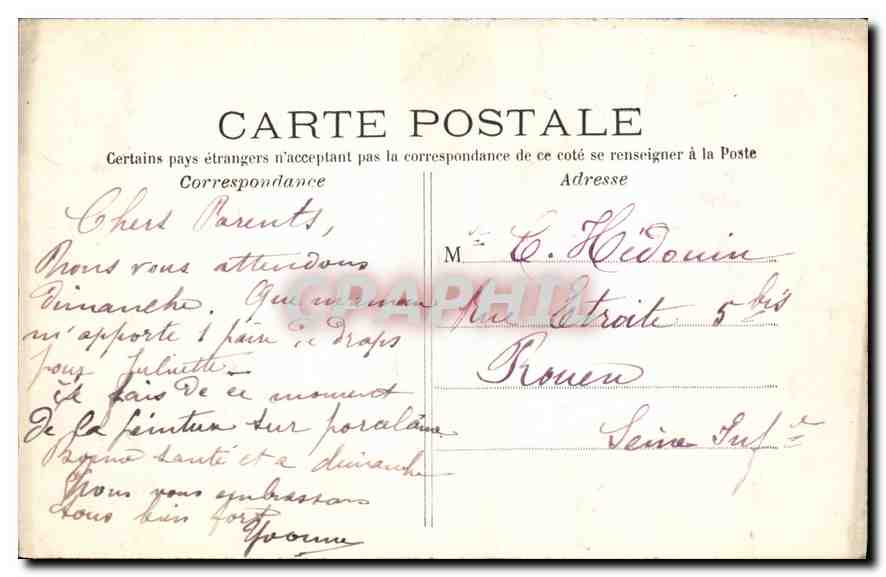 CPA Paris L'Arc de Triomphe du Carrousel  — Rückseite