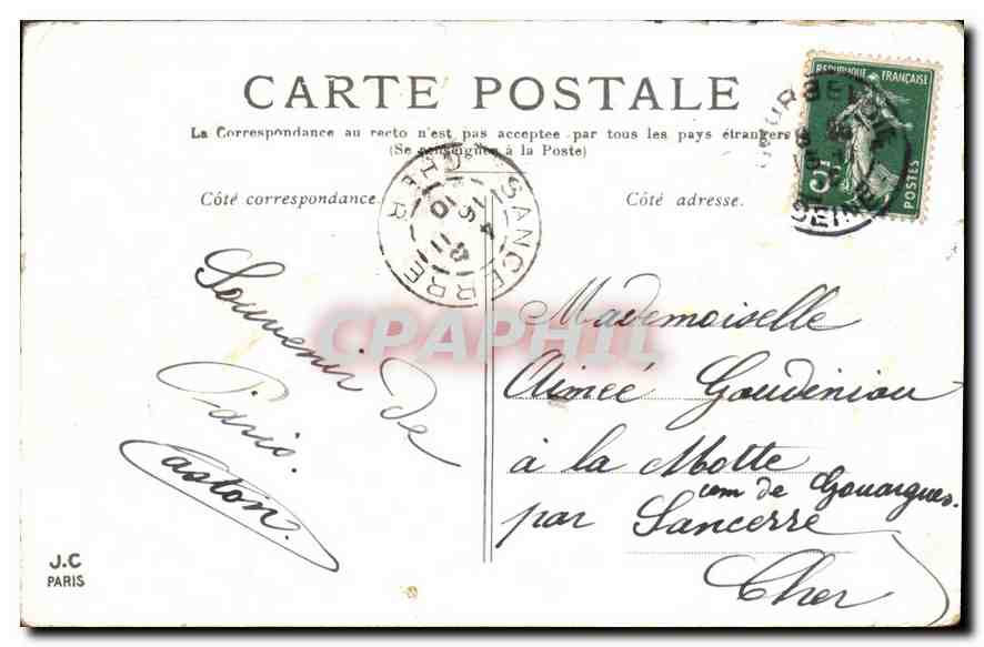 CPA Paris La Conciergerie  — Rückseite