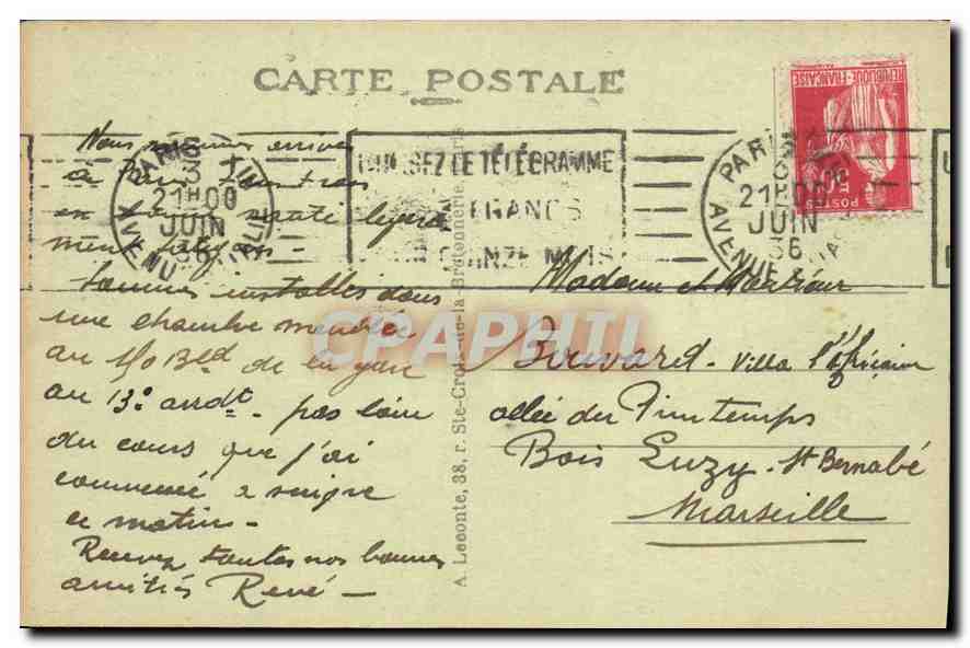 CPA Paris Panorama pris de Notre Dame  — Rückseite