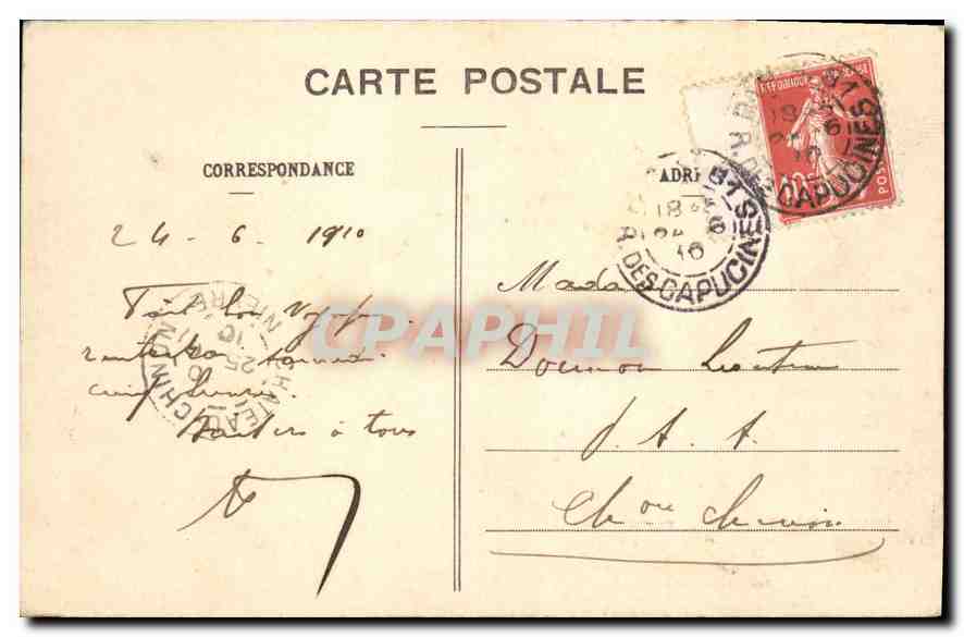 CPA Paris Monument du Triomphe de la Republique par Dalou et Crocodiles ornant le Bassin Place de la — Verso