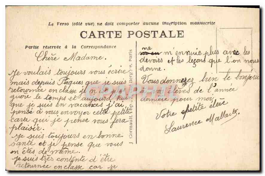 CPA Paris L'Institut de France  — Rückseite