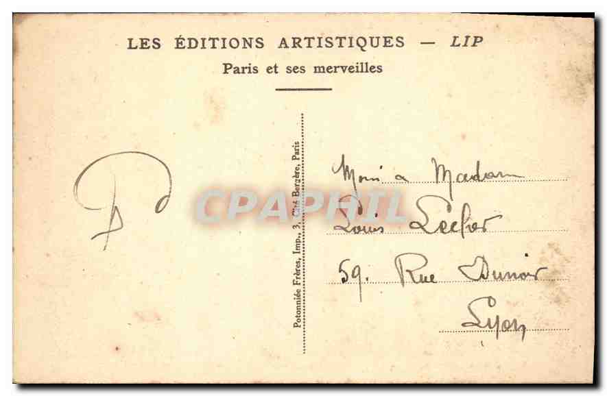 CPA Paris Panorama pris de Notre Dame  — Verso