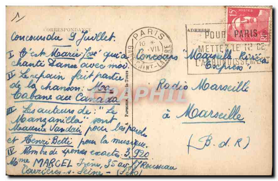 CPA Notre Dame et le Pantheon  — Verso