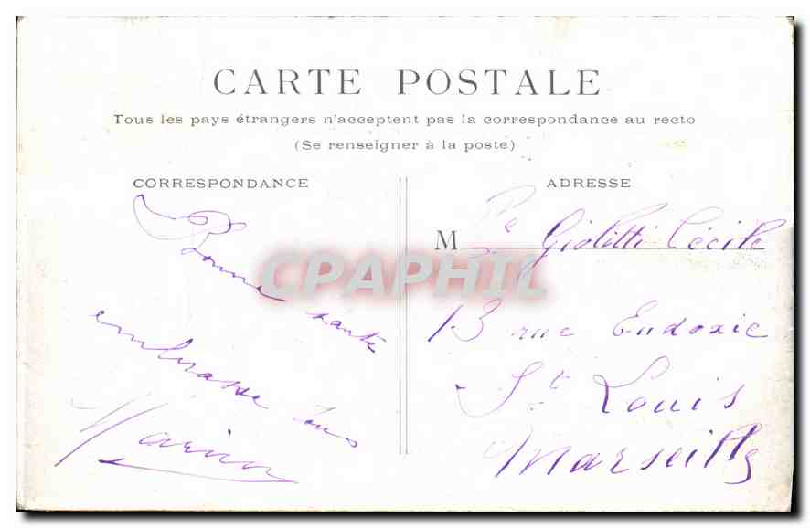 CPA Paris Avenue des Champs Elysees  — Rückseite