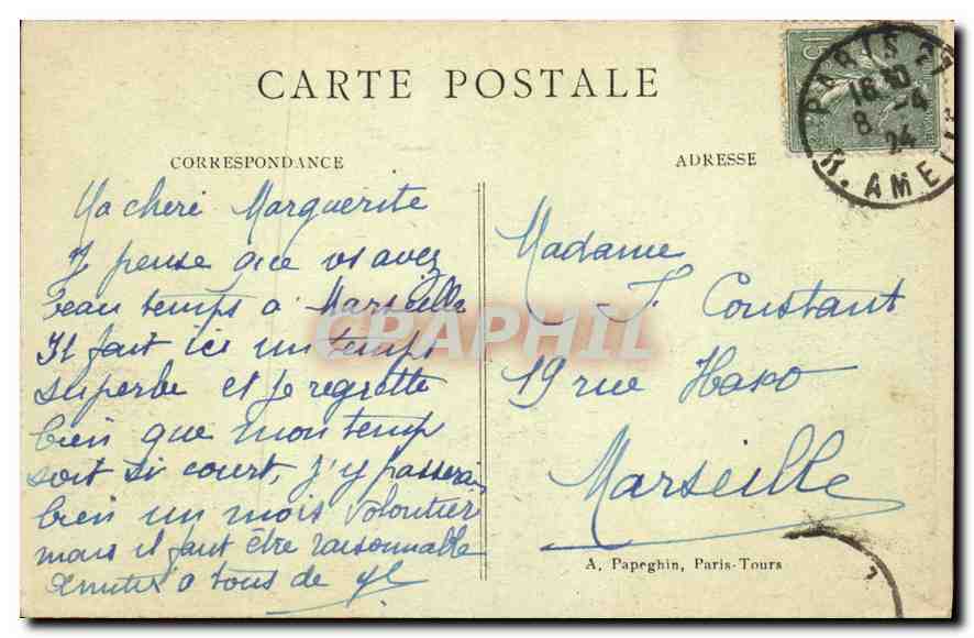 CPA Paris La Rue Soufflot et le Pantheon  — Rückseite