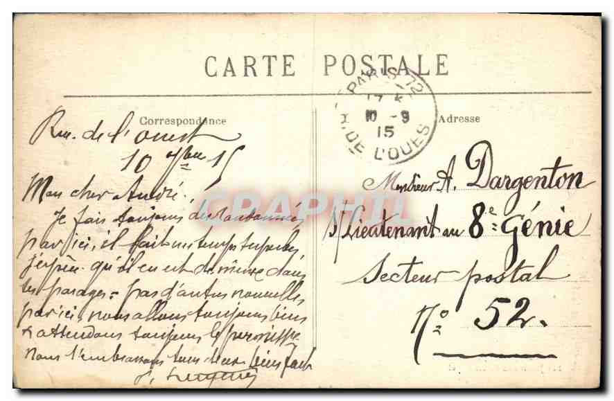 CPA Paris Les Jardins du Palais Royal  — Rückseite