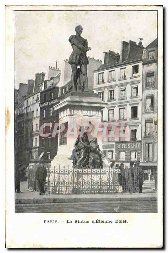 CPA Paris La Statue d'Etienne Dolet 