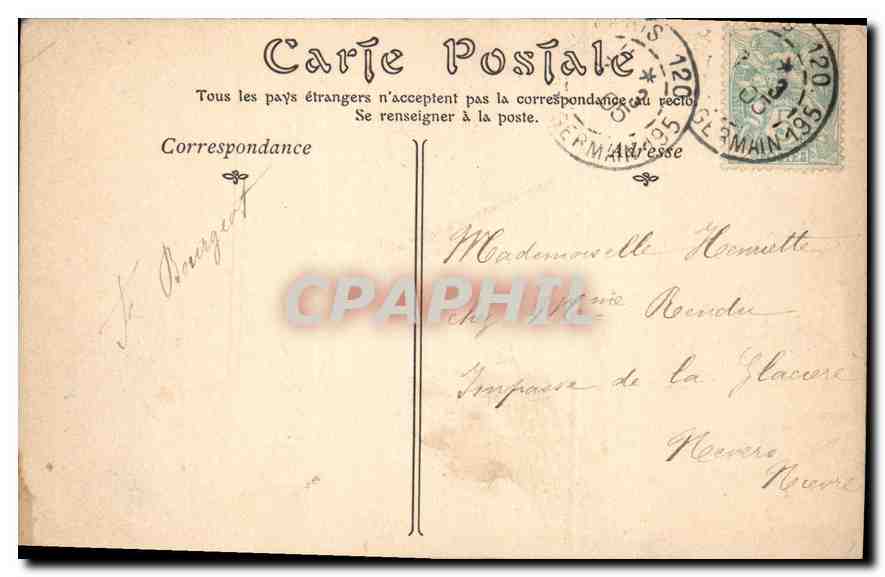 CPA Paris Hotel des Invalides le Tombeau de Napoleon  — Rückseite