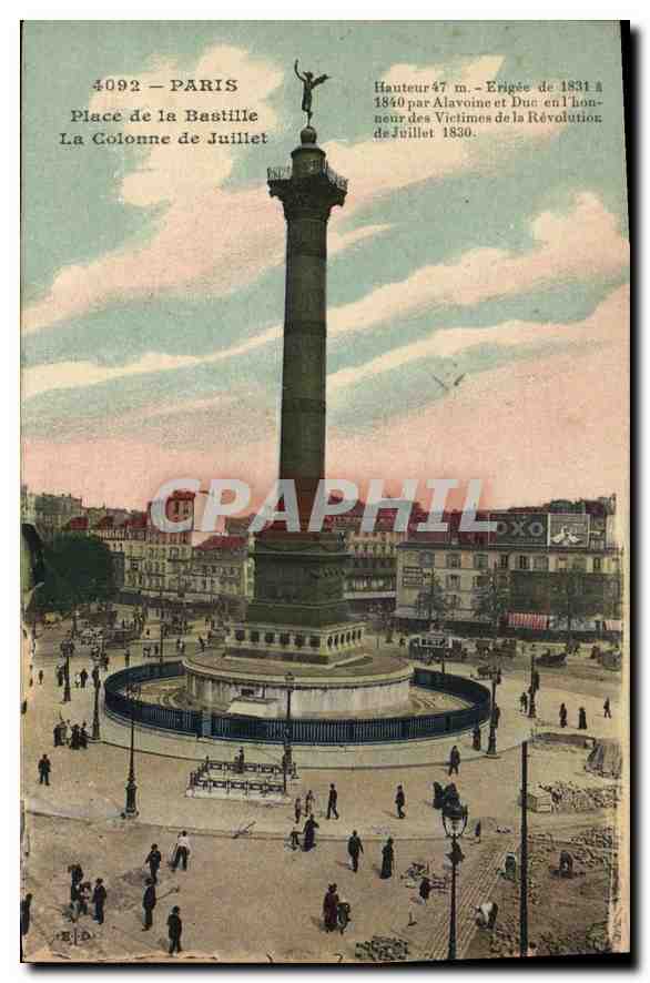CPA Paris Place de la Bastille La Colonne de Juillet 