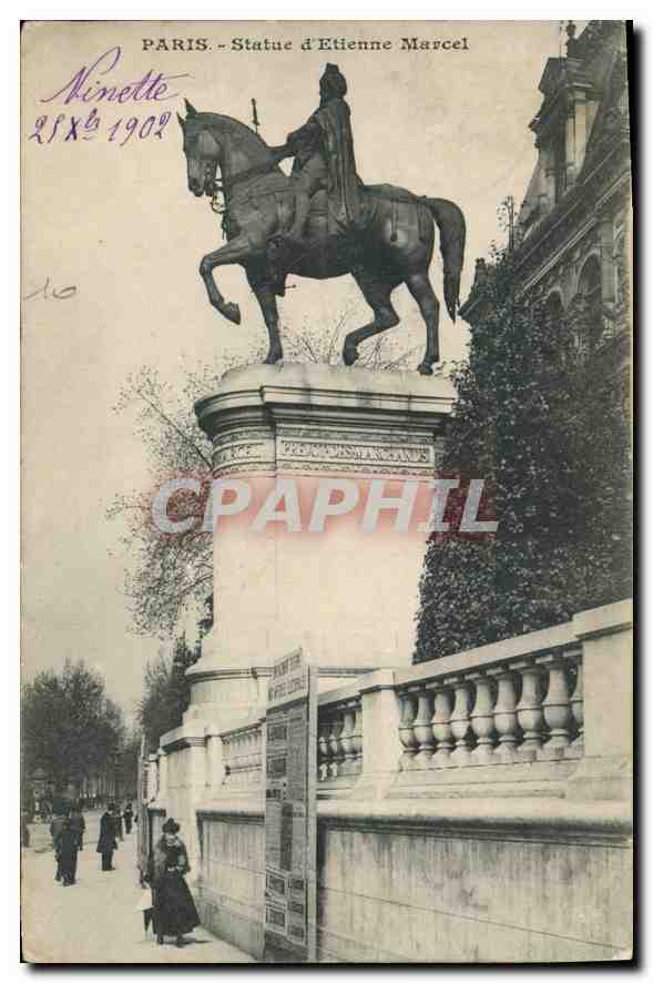 CPA Paris Statue d'Etienne Marcel 