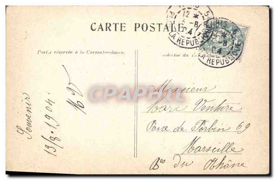 CPA Paris La Bastille Colonne de Juillet  — Rückseite