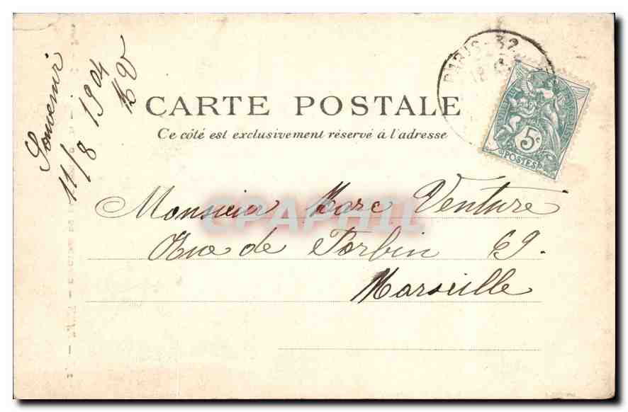CPA Paris Cascades du parc Montnourie Paris  — Rückseite