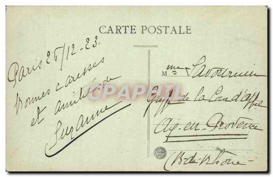 CPA Paris La Colonne de Juillet Place de la Bastille  — Rückseite