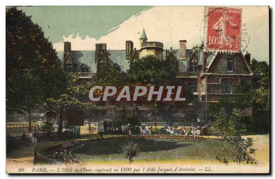 CPA Paris L'Hotel de Cluny construit en 1490 par l'Abbe Jacques d'Amboise 
