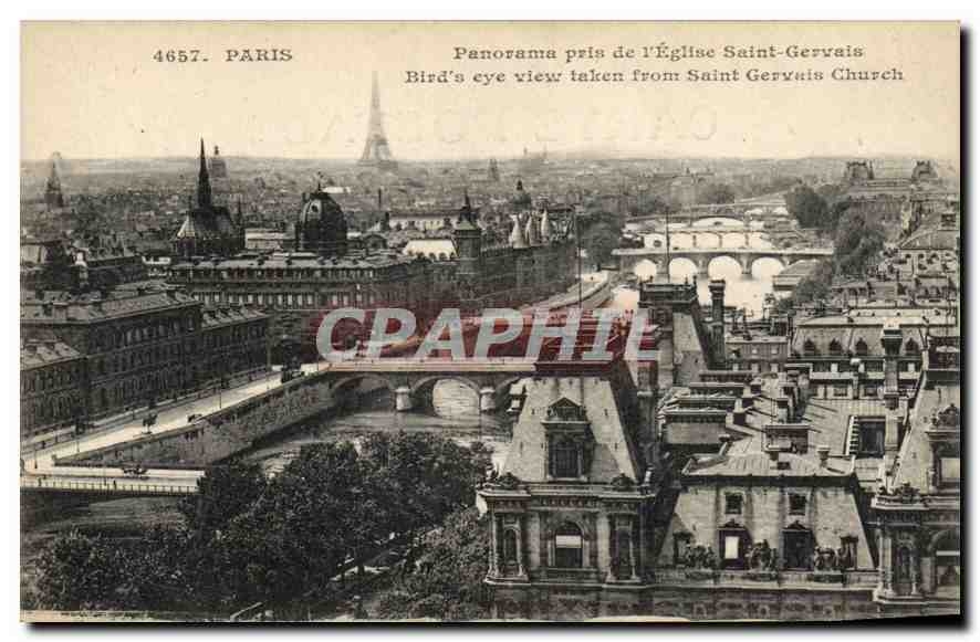 CPA Paris Panorama pris de l'Eglise Saint Gervais 
