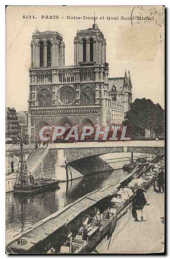 PARIS — Notre-Dame et Quai Saint-Michel — Éditeur : EID, n° 4124