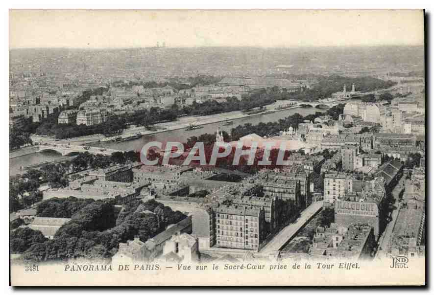 CPA Panorama de Paris Vue sur le Sacre Coeur prise de la Tour Eiffel 